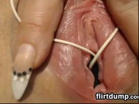 Toying around with her pussy up close